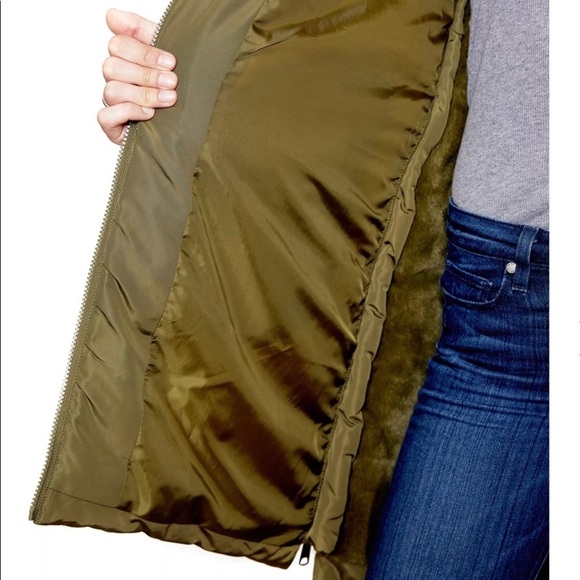 Soft Touch Nylon Quilted Faux Fur Hooded Jacket - Picture 6 of 6